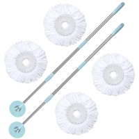 Kit Reposio 2 Cabos Extensores Giratrios para Mop Pocket + 4 Refis Microfibra Limpeza Prtica Mor