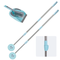 Kit 2 Cabos Extensores Giratrios Reposio para Mop Pocket Mor + Pazinha Pa de Lixo com Escova