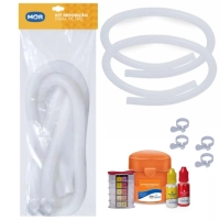 Kit Mangueira 32mm + Abraadeira para Bomba Filtro Mor + Estojo Avaliador de Ph e Cloro