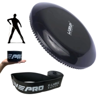 Kit Disco de Equilbrio Inflvel At 120kg + Faixa Elstica Super Band Extensor Super Forte Exerccios Liveup