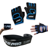 Kit Par de Luva Tam P/M para Treinamento + Faixa Elstica Super Band Extensor Super Forte Exerccios Treino