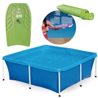 Kit Piscina Estrutural 2000 Lts Mor + Prancha Colorida Pequena + Lana gua Bichinhos