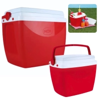 Kit Caixas T�rmicas 6 Litros + 18 Litros Vermelha com Al�a Mor para Praia e Camping