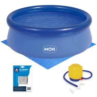 Piscina Infantil 1000 Litros Mor Redonda Inflvel + Mini Bomba Manual + Forro + Kit Reparo