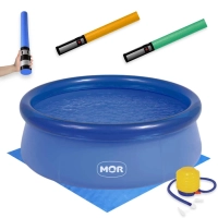 Kit Piscina Infantil 1000 Litros Mor Inflvel + Mini Bomba Manual + Forro + Espada Espaguete