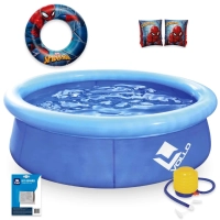 Kit Piscina Infantil 1000 Litros Inflvel Vollo + Boias Homem Aranha + Mini Bomba