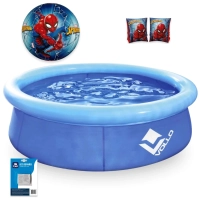 Kit Piscina Infantil 1000 L Vollo + Boia de Brao + Bola do Homem Aranha Inflvel