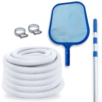 Kit Mangueira Flutuante 32mm 10m 1.1/4 Pol + Peneira + Haste Cabo Telescpico 3,40m