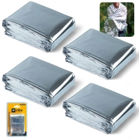 Kit 4 Cobertores Manta Trmica Aluminizada Isolante Resgate, Emergncia e Camping / Acampamento