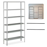 Kit Organizador Estante Multiuso 06 Prateleiras + 2 Varo Barra Multiuso 70cm