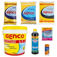 Kit Balde de Cloro 10kg + Tratamento Semanal + Sulfato Alumnio, Barrilha, Ph Certo + Algicida Choque, Fita Prova