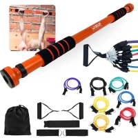 Kit Completo Barra para Porta de 65cm a 95cm + Kit Extensor 7 Elstico + 2 Pegadores + 2 Fitas e Ancorador