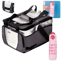 Kit Garrafa Trmica 480ml Rosa em Inox Ala e Canudo + Bolsa Trmica 36 Litros Dobravel