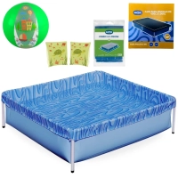 Kit Piscina Infantil 400 Litros Estrutural + Capa, Forro + Boia de Brao e Bola 40cm Verde Ilustradas