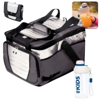 Kit Garrafa 660ml Azul Squeeze com Canudo e Ala + Bolsa Trmica 36 Litros Dobravel