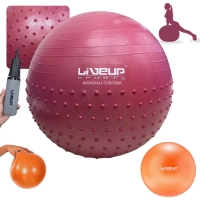 Kit Bola Suia 65cm de Pilates Textura Cravo Massage Ball + Mini Bomba + Overball 25cm