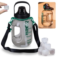 Kit Garrafa Fitness 1,8 Lts com Al�as Suporta Celular + 10 Cubos de Gelo Artificial Reutiliz�vel