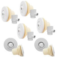 Kit 4 Dispositivos de Hidromassagem + 2 Dispositivos Quebra Onda para Piscinas de Fibra