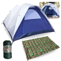 Barraca Dome 3 Pessoas Ntk 1800mm + Colchoente Casal para Camping Trilha e Pesca