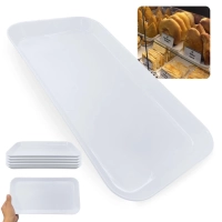 Kit 5 Bandejas para Expositor Vitrine Padaria e Confeitaria 31cm Pores, Estufas Restaurante Melamina Branca