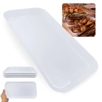 Kit 3 Bandejas para Expositor Vitrine Padaria e Confeitaria 31cm Pores, Estufas Restaurante Melamina Branca