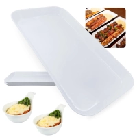 Kit 1 Travessa 31cm Buffet Restaurante Poro + 2 Mini Tigelas Colher com Ala para Molhos / Finger Food