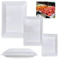 Kit Travessa Grande 49cm + Travessa 44,7cm + Travessa 35cm para Buffet Restaurante em Melamina Premium