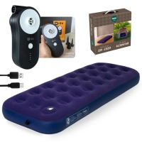 Kit Colcho Inflvel Solteiro Mor + Bomba de Ar Recarregavel Via Usb Portatil