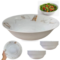 Kit 10 Tigelas 30cm 3 Litros com Decorao Marmorizada em Melamina / Plstico