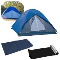 Kit Barraca Fox 2/3 Pessoas Coluna D gua 1800mm + Saco de Dormir Solteiro + Isolante Trmico