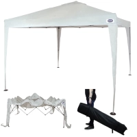 Kit Gazebo Articulado X-flex Branca Mor Tenda Praia 3x3 Sanfonada + Bolsa para Transporte com Rodas
