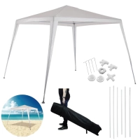 Kit Tenda Gazebo Praia 3m X 2,40m Encaixe em Rfia Branca Mor + Bolsa para Transporte com Rodas