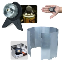 Kit Conversor para Gas Tubo de Fogareiro Compacto + Protetor de Vento para Fogareiro Dobravel 75cm