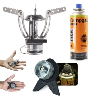 Kit Conversor para Gas Tubo Compacto + Mini Fogareiro Jupiter Compacto + Refil de Gas