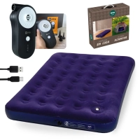 Kit Colcho Inflvel Casal Mor + Bomba de Ar Recarregavel Via Usb Portatil