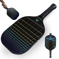 Raquete Pickleball Dimensions Bel Esporte Preta em Fibra de Vidro com Bordas de Proteo