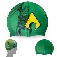 Touca de Natao Infantil Silicone Personagem Aquaman Liga da Justia Piscina Natao Praia Bel