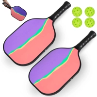 Kit 2 Raquetes para Pickleball Art Bel Esporte em Fibra de Vidro com Bordas de Proteo + 4 Bolinhas