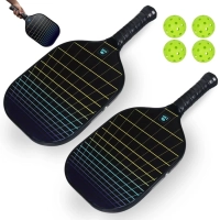 Kit 2 Raquetes para Pickleball Dimensions Bel Esporte em Fibra de Vidro com Bordas de Proteo + 4 Bolinhas