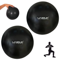 Kit 2 Mini Bolas Overball 25 Cm Preta para Pilates Fisioterapia Liveup Yoga Exercicios Ginstica