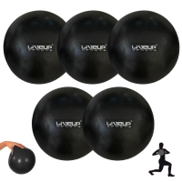 Kit 5 Mini Bolas Overball 25 Cm Preta para Pilates Fisioterapia Liveup Yoga Exercicios Ginstica