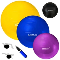 Kit com 3 Bolas Suas Nos Tamanhos 55 Cm + 65 Cm + 75 Cm + 1 Overball 25 Cm Preta + Mini Bomba