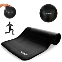 Kit Colchonete 1,80 M Preto + Overball 25 Cm Preta para Ginstica e Pilates