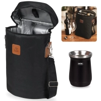 Kit Cuia Termica Copo Inox 236 Ml + Bolsa Trmica Malbec para 2 Garrafas de Vinho