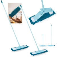 Kit 2 Esfreges Mgicos Mop Limpeza Pratica Vassoura com Pano Microfibra Rodo Cabo Retrtil de Ferro Mor