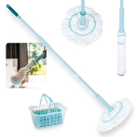 Kit Mop Twist Esfrego Giratrio Fcil Toro Rodo + Pequena Cesta com 36 Prendedores de Roupa