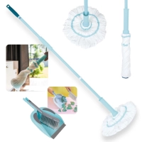 Kit Mop Twist Esfrego Giratrio Fcil Toro Rodo + Pazinha Pa de Lixo com Escova para Limpeza
