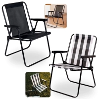 Kit 2 Cadeiras de Praia Modelo Preto e Retr para Casa, Jardim e Parque