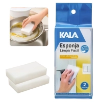Esponja Mgica Bucha Limpa Fcil 2 Unidades Branca para Paredes Tnis Inox