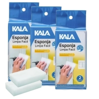 Kit 3 Conjunto (6 Unidades) Esponja Mgica Bucha Limpa Fcil Paredes Tnis Inox